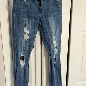 Blue Skinny Distressed Jeans